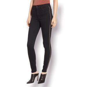 Mother High Waisted Looker Diamond In The Rough Black Distressed Denim Jeans